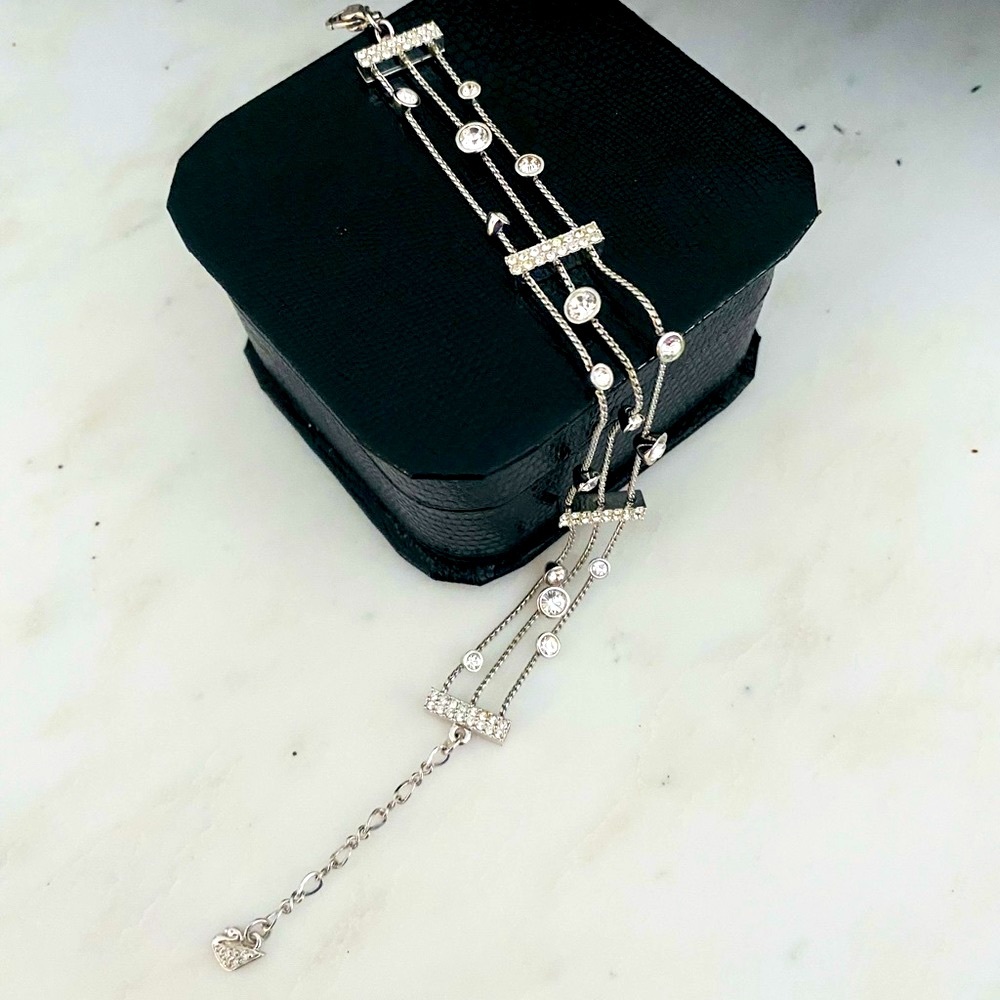Swarovski Crystal three strand tennis bracelet.